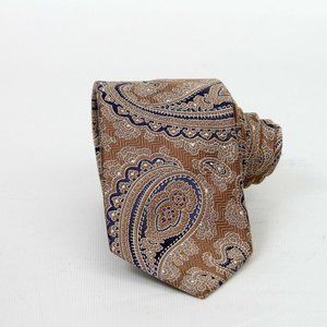 Jos A Bank Heritage Collection Brown Blue Paisley Pattern Mens Necktie Tie Ties